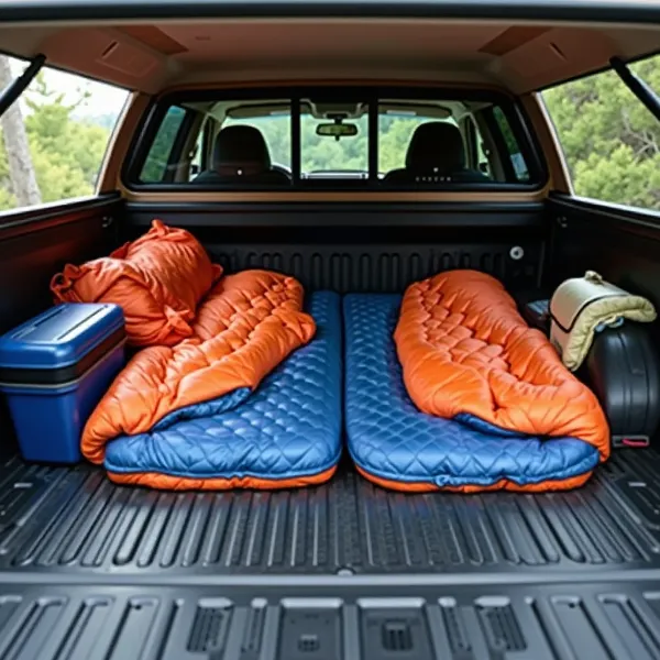 Introducción al camping en la cama de un camioneta