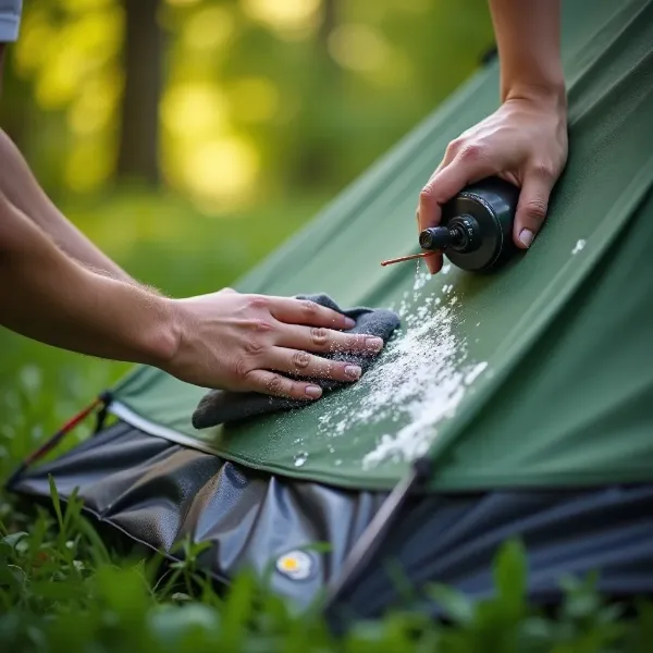 Schritt 3: Zelt abspülen und richtig trocknen