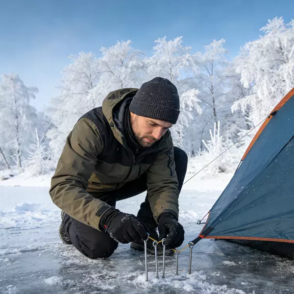 Zeltaufbau für kaltes Wetter